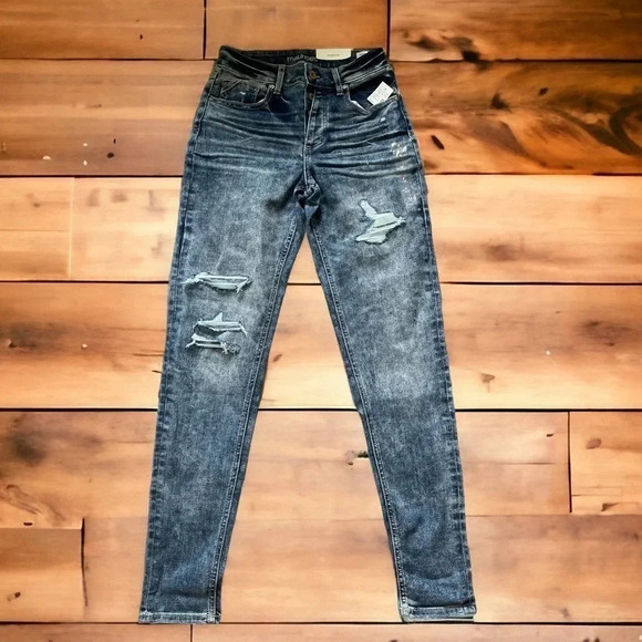 Maurices Edgely High Rise Boyfriend  Denim Jeans Buttonfly Size 0 Long - Picture 1 of 4